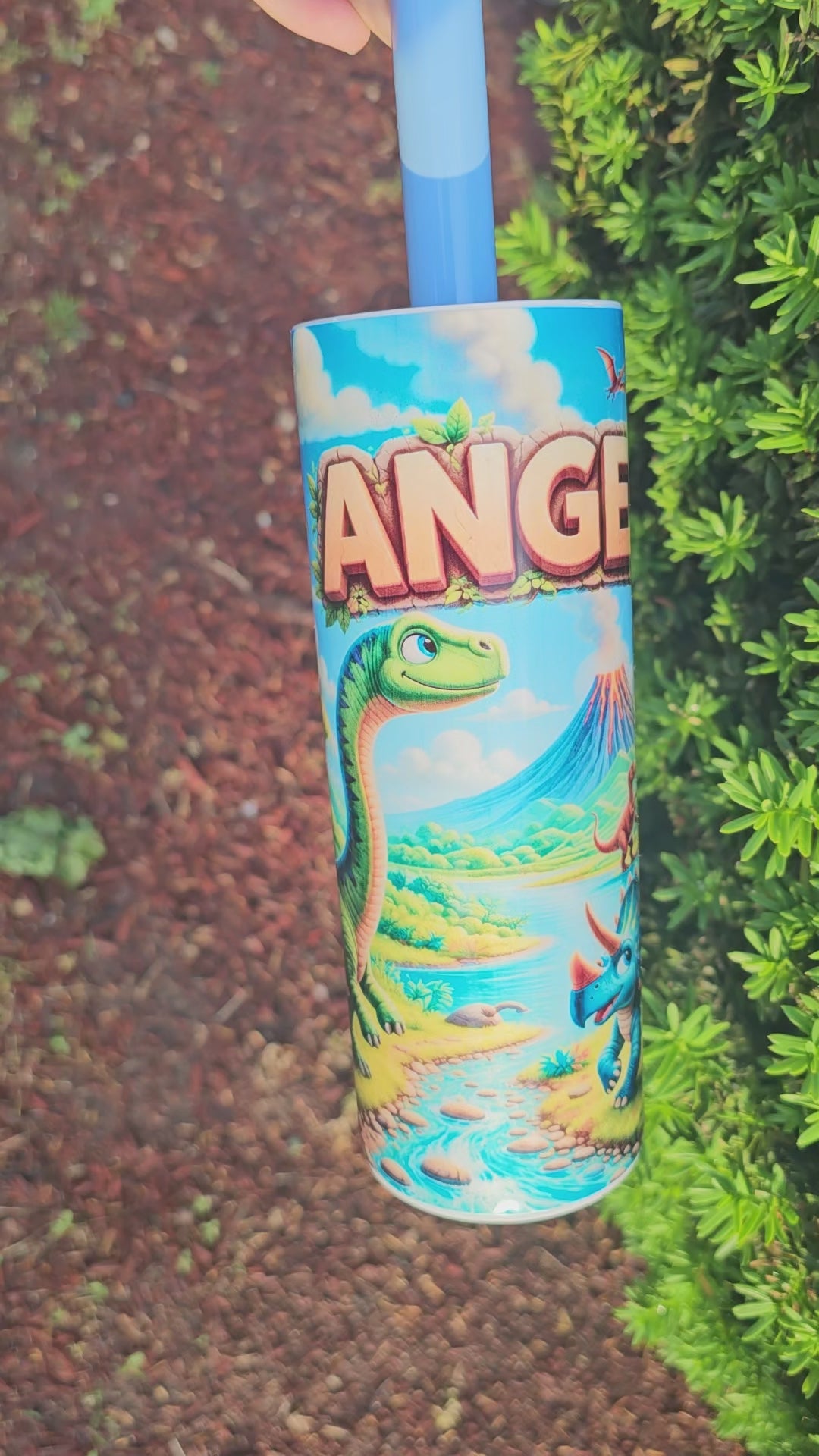 🦖 Personalized Tumbler – Dinosaur Adventure 3D Edition
