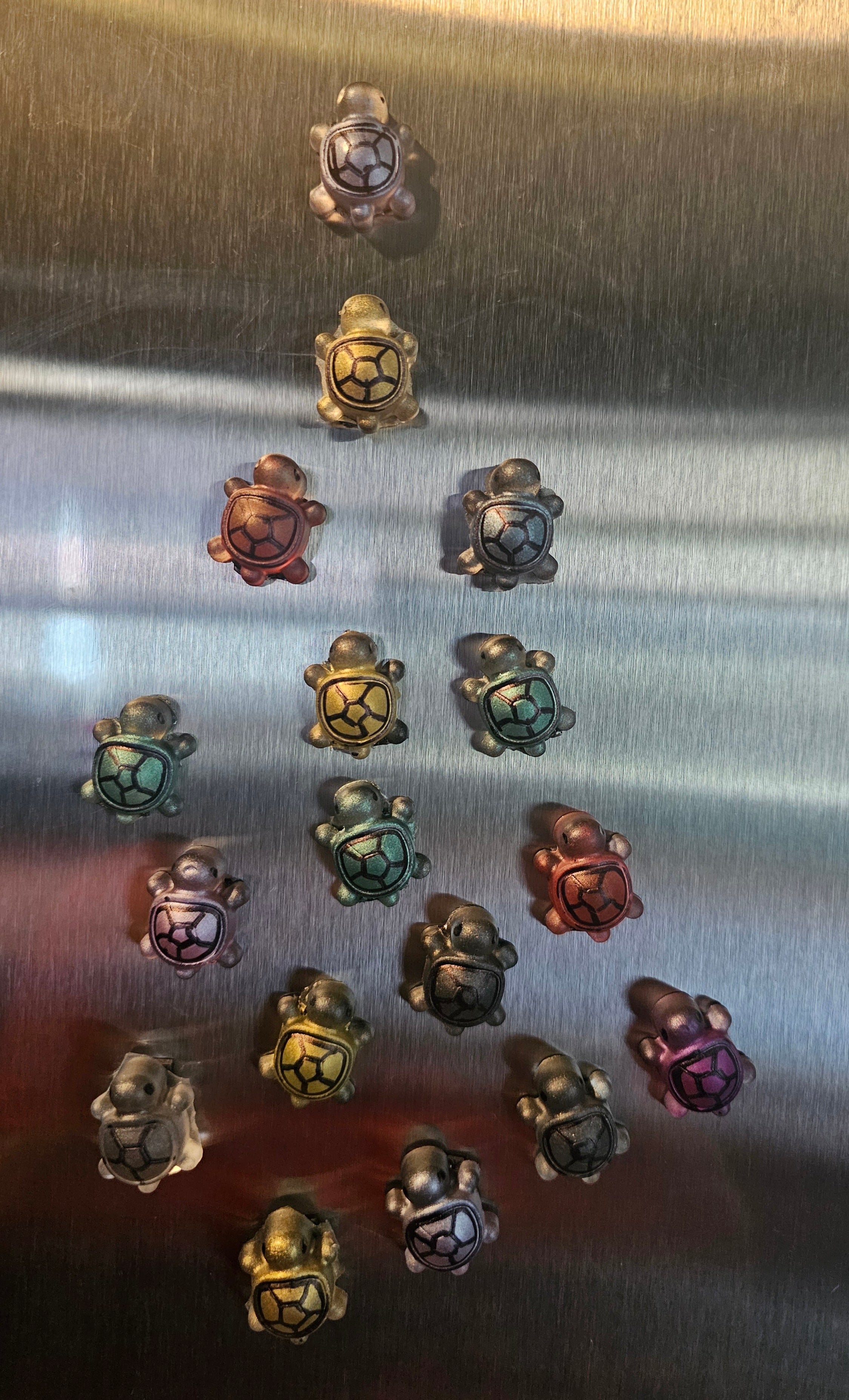 Handmade Resin Turtle Magnets - Set of 5 Assorted Colors