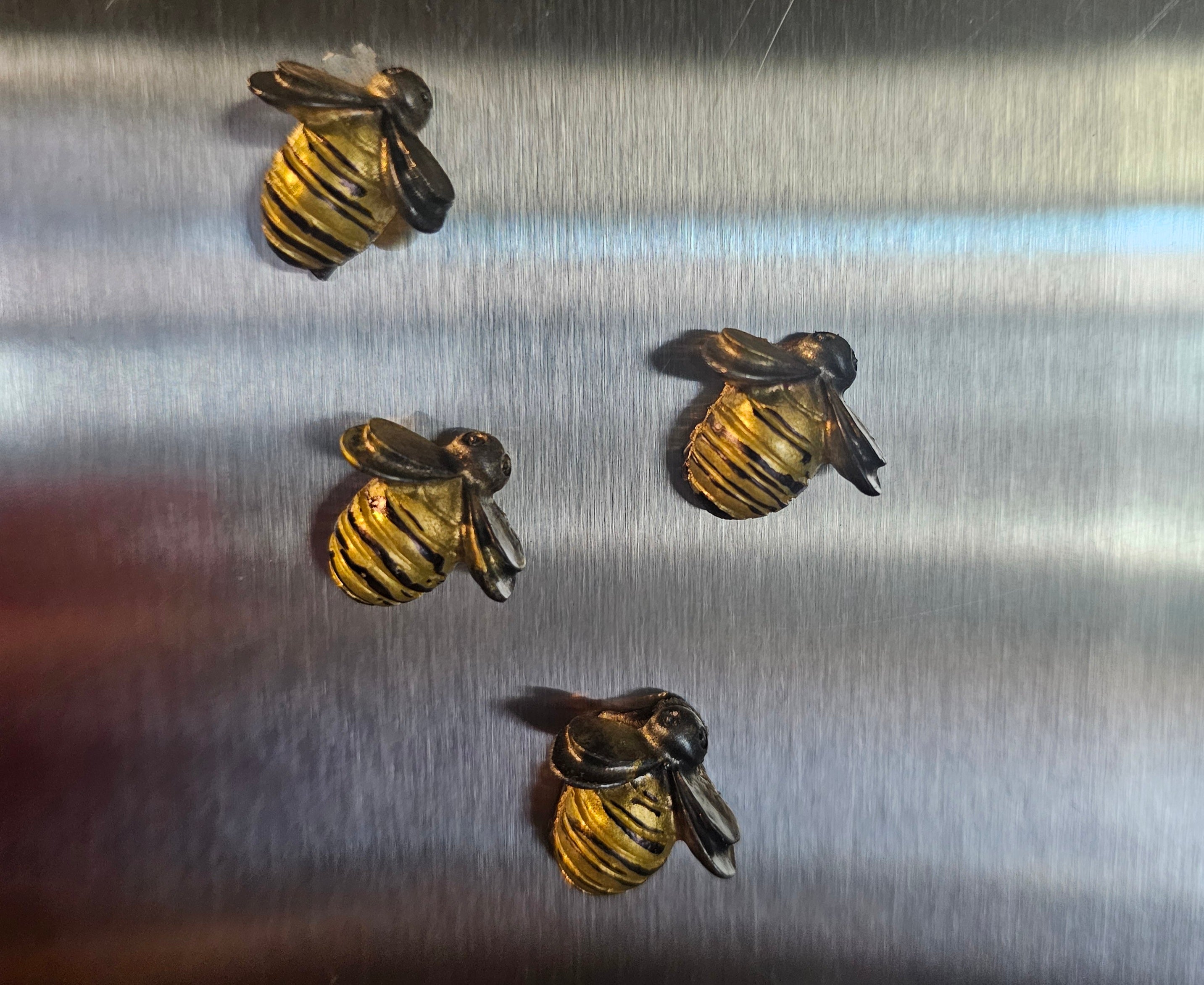 Handmade Resin Bee Magnets - Set of 5