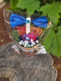 Blue Rose Floral Arrangement with Bow